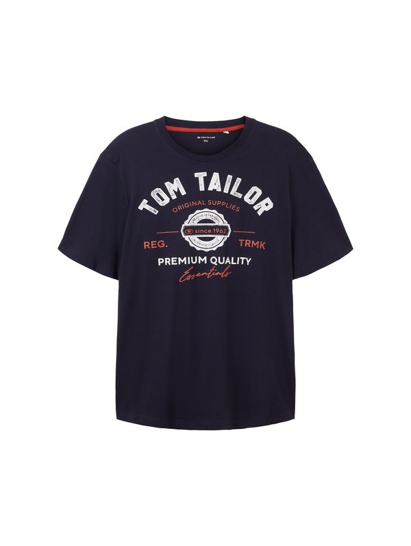 TOM TAILOR Men + TOM TAILOR Men + Majica  mornarsko plava / crvena / bijela