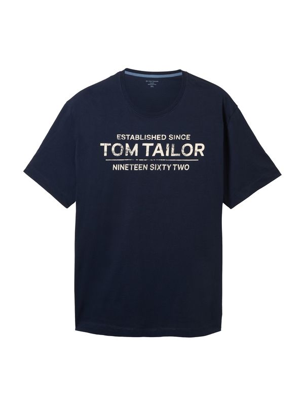 TOM TAILOR Men + TOM TAILOR Men + Majica  mornarsko plava / prljavo bijela