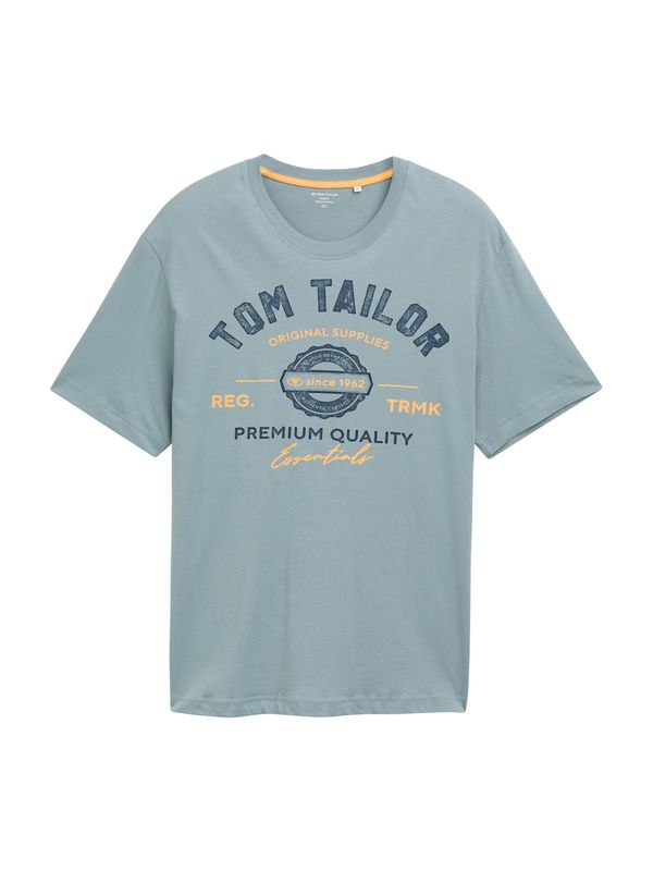TOM TAILOR Men + TOM TAILOR Men + Majica  tirkiz / tamno plava / svijetlonarančasta