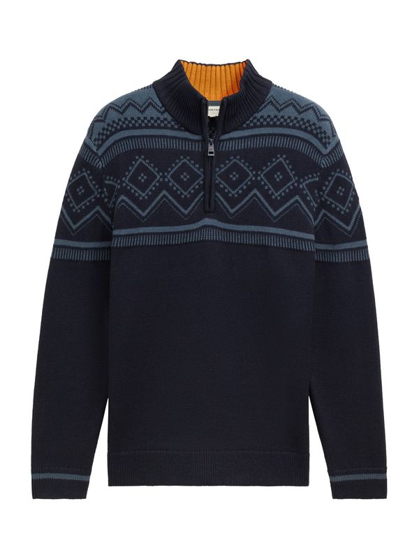 TOM TAILOR TOM TAILOR Pulover 'Fair Isle'  mornarsko plava / golublje plava