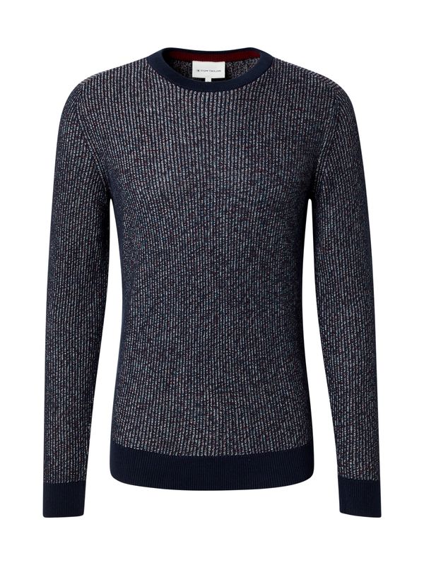 TOM TAILOR TOM TAILOR Pulover  mornarsko plava / menta / crvena