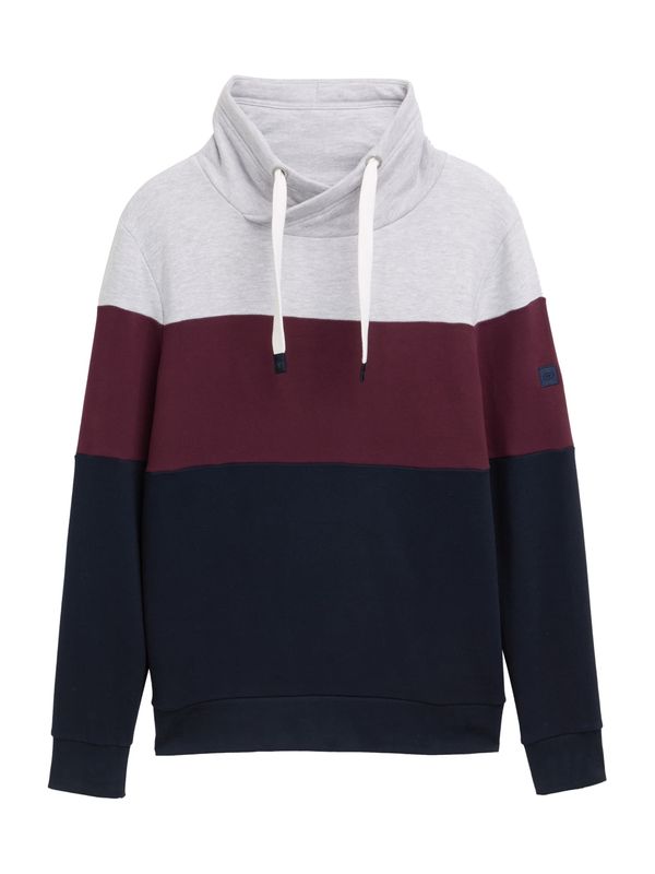 TOM TAILOR TOM TAILOR Sweater majica  morsko plava / siva melange / boja vina
