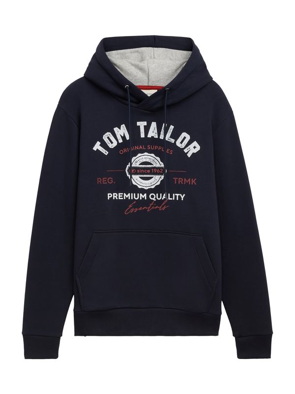 TOM TAILOR TOM TAILOR Sweater majica  morsko plava / tamno crvena / bijela