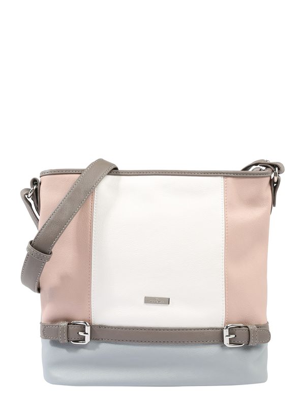 TOM TAILOR TOM TAILOR Torba preko ramena 'Juna'  siva / taupe siva / roza / bijela