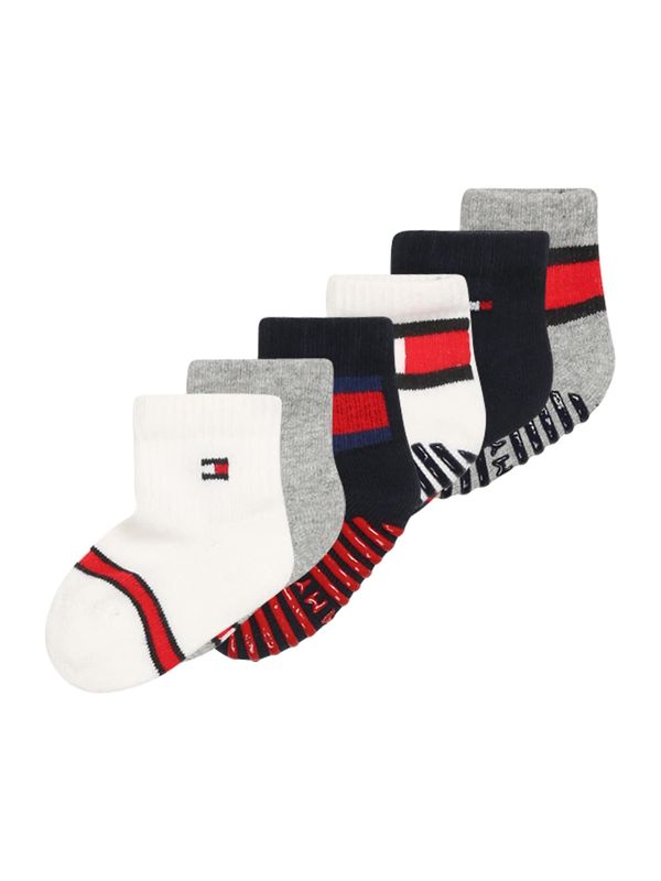 TOMMY HILFIGER TOMMY HILFIGER Čarape  tamno plava / siva melange / svijetlo crvena / bijela
