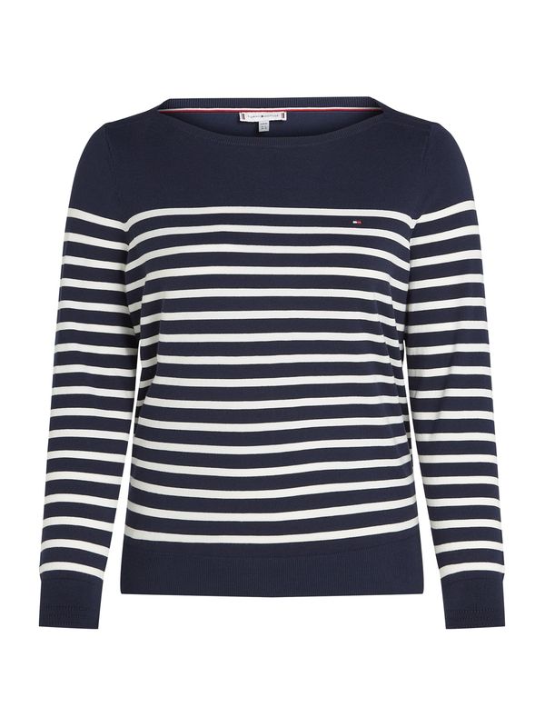 Tommy Hilfiger Curve Tommy Hilfiger Curve Pulover  mornarsko plava / bijela