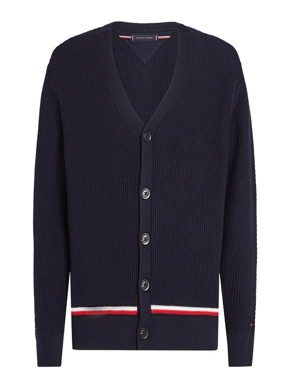 TOMMY HILFIGER TOMMY HILFIGER Kardigan  tamno plava / svijetlo crvena / bijela