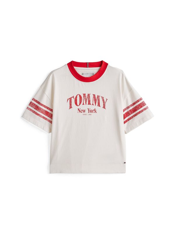 TOMMY HILFIGER TOMMY HILFIGER Majica  crvena / bijela