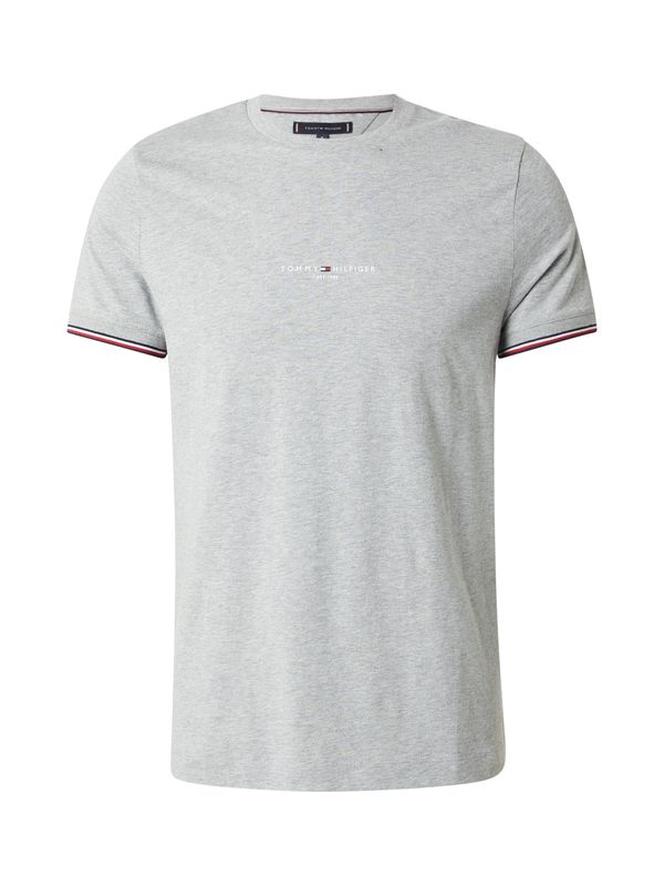 TOMMY HILFIGER TOMMY HILFIGER Majica  tamno plava / siva melange / bijela