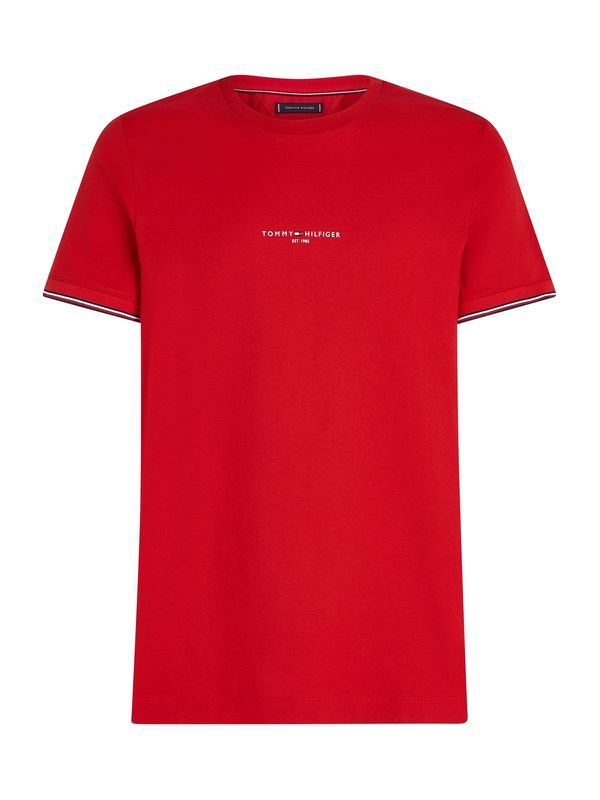 TOMMY HILFIGER TOMMY HILFIGER Majica  tamno plava / svijetlo crvena / bijela