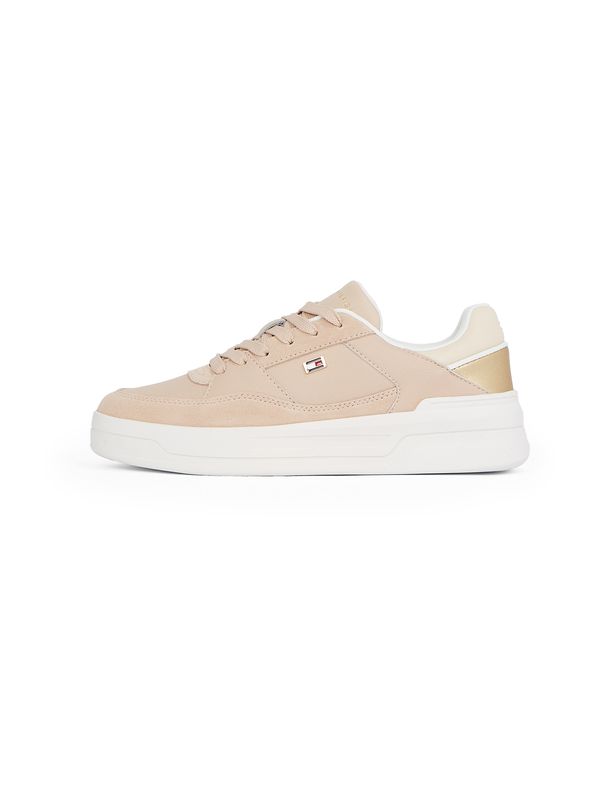 TOMMY HILFIGER TOMMY HILFIGER Niske tenisice  cappuccino / zlatna / crvena / bijela