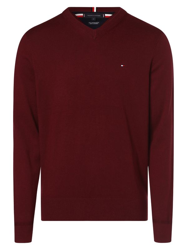 TOMMY HILFIGER TOMMY HILFIGER Pulover  bordo / bijela