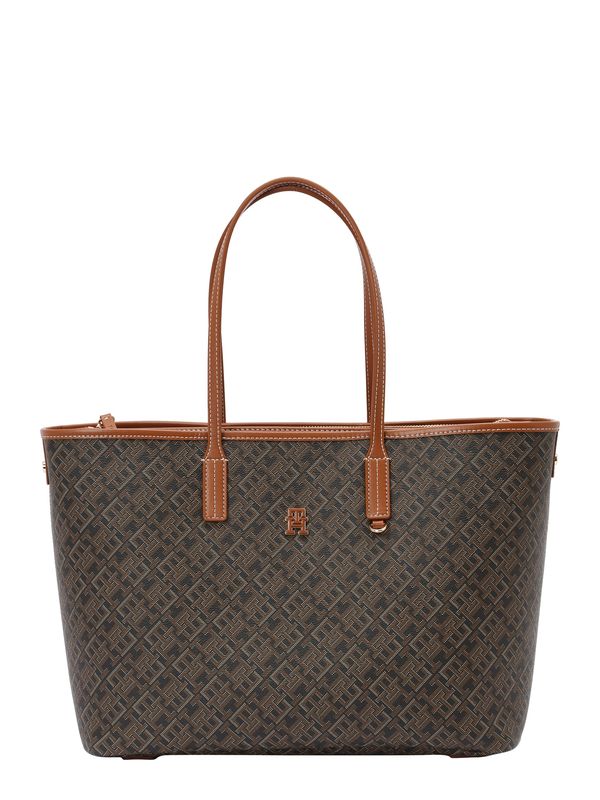 TOMMY HILFIGER TOMMY HILFIGER Shopper torba  konjak / zeleno smeđa / crna / bijela