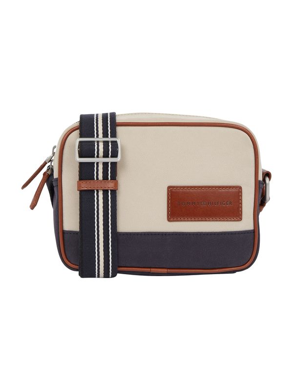 TOMMY HILFIGER TOMMY HILFIGER Torba preko ramena 'CASUAL'  sivkasto bež / morsko plava / konjak / bijela