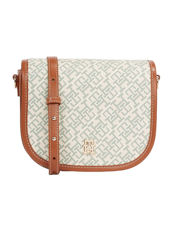 TOMMY HILFIGER TOMMY HILFIGER Torba preko ramena  ecru/prljavo bijela / konjak / sivkasto zelena / bijela