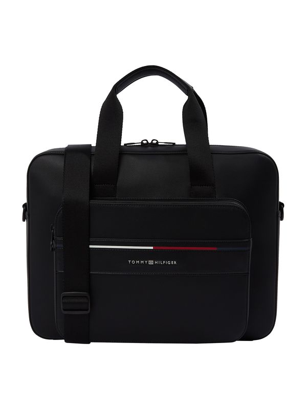 TOMMY HILFIGER TOMMY HILFIGER Torba za laptop 'FOUNDATION'  crvena / crna / prljavo bijela
