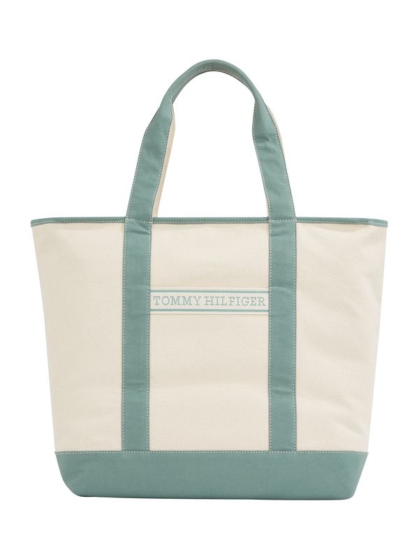 TOMMY HILFIGER TOMMY HILFIGER Torba za plažu  pijesak / pastelno zelena