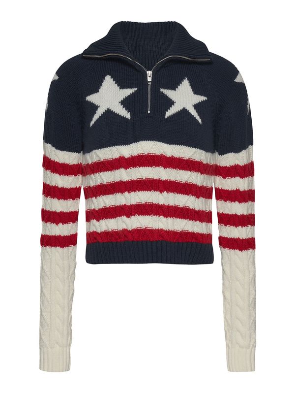Tommy Jeans Tommy Jeans Pulover  tamno plava / vatreno crvena / bijela