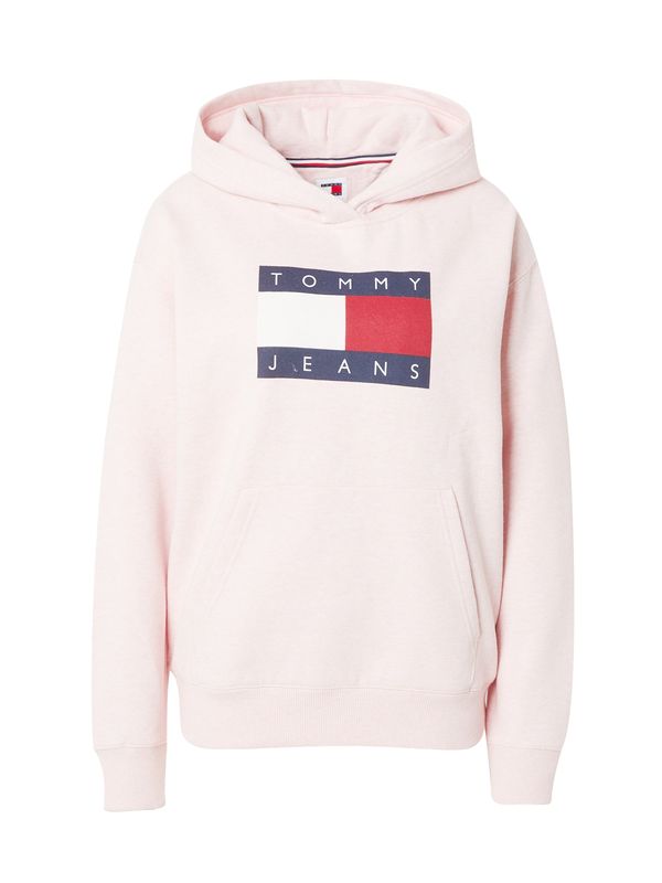 Tommy Jeans Tommy Jeans Sweater majica  mornarsko plava / pastelno roza / crvena / bijela