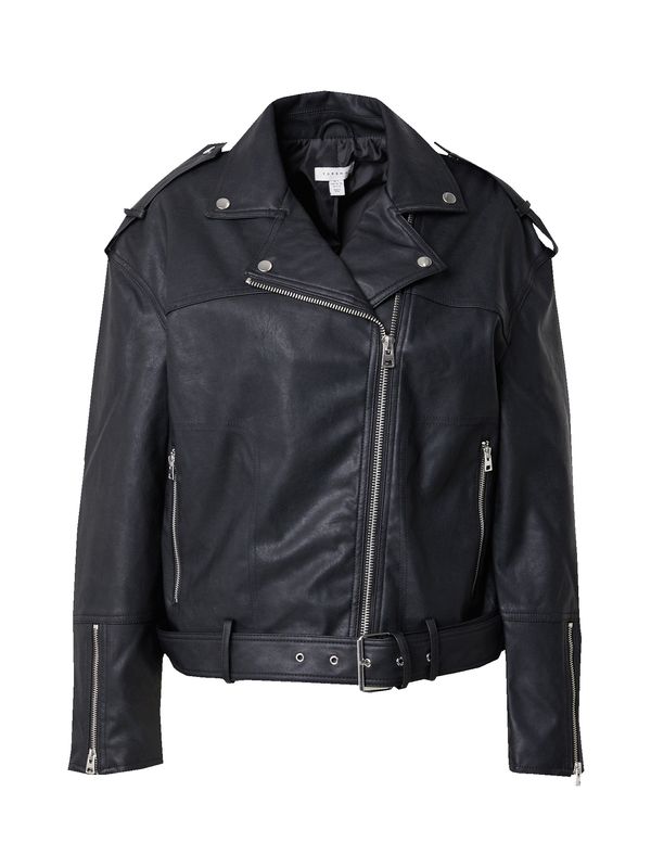 TOPSHOP TOPSHOP Prijelazna jakna  crna / srebro