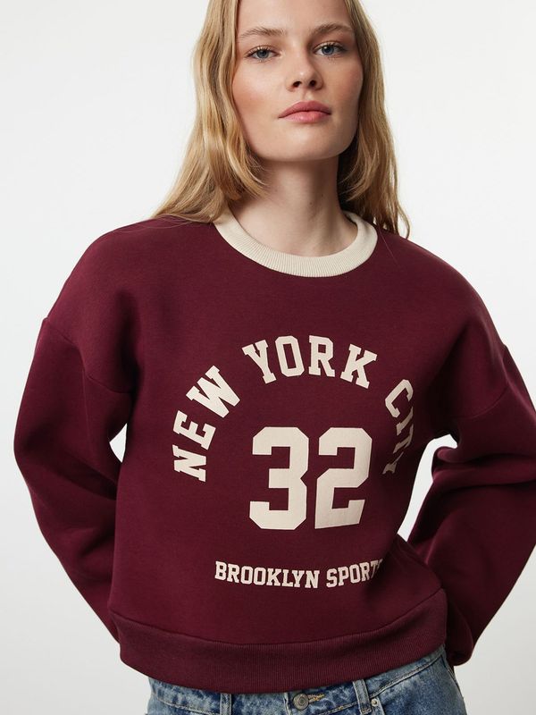 Trendyol Trendyol Sweater majica  bež / bordo