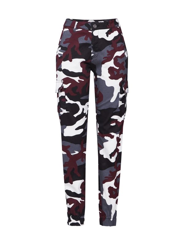 Urban Classics Urban Classics Cargo hlače  antracit siva / tamo siva / burgund / bijela