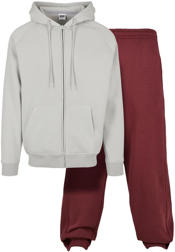Urban Classics Urban Classics Jogging komplet  svijetlosiva / boja vina