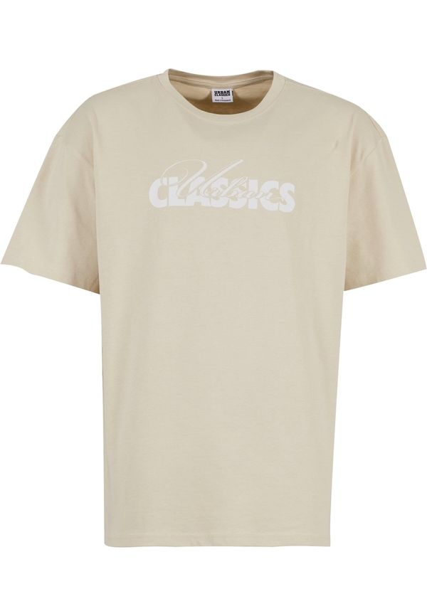 Urban Classics Urban Classics Majica 'Cursive Bold'  boja devine dlake (camel) / bijela