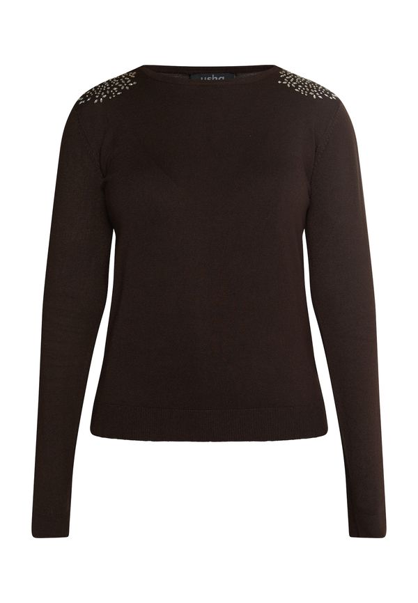 usha BLACK LABEL usha BLACK LABEL Pulover 'Nowles'  tamno smeđa