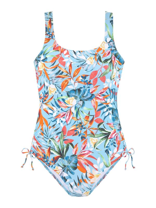 VENICE BEACH VENICE BEACH Jednodijelni kupaći kostim 'Swimsuit Caru Venice Beach'  svijetloplava / zelena / narančasta / bijela
