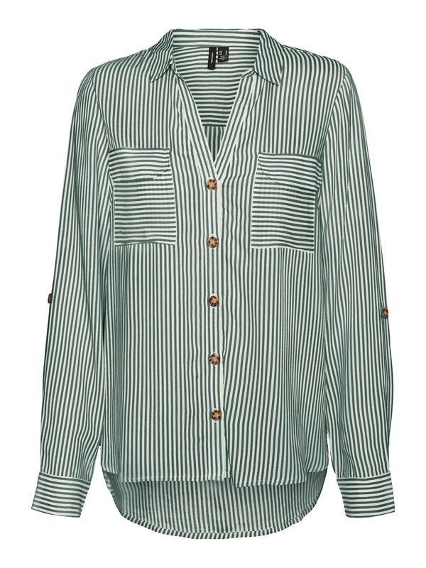 VERO MODA VERO MODA Bluza 'Bumpy'  tamno zelena / bijela