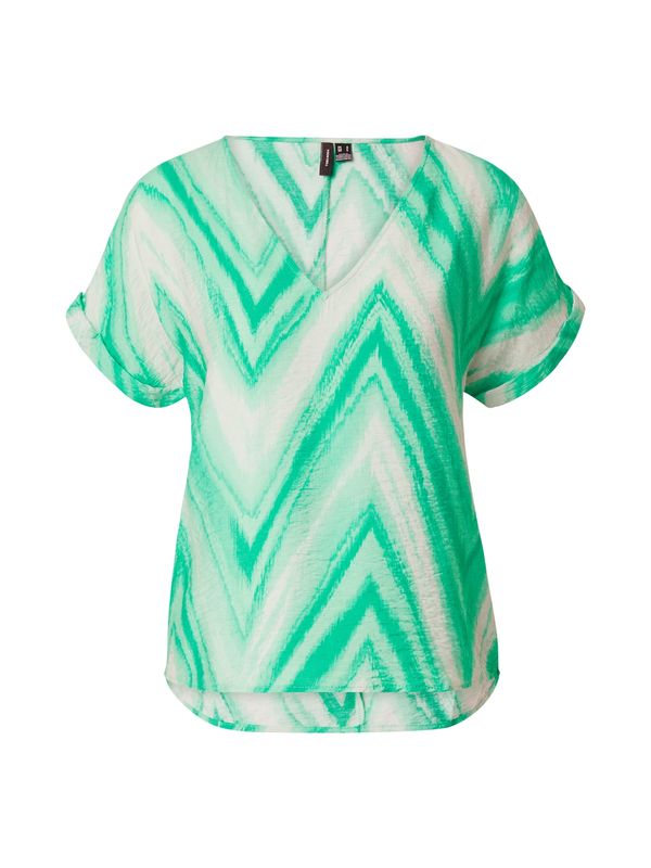 VERO MODA VERO MODA Bluza 'JOSIE KUA'  žad / svijetlozelena / bijela