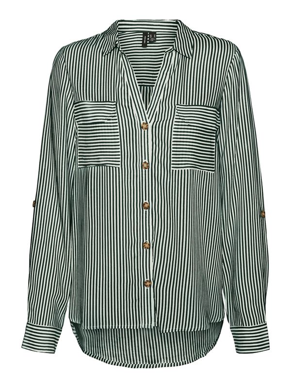 VERO MODA VERO MODA Bluza 'VMBumpy'  kraljevski zelena / bijela