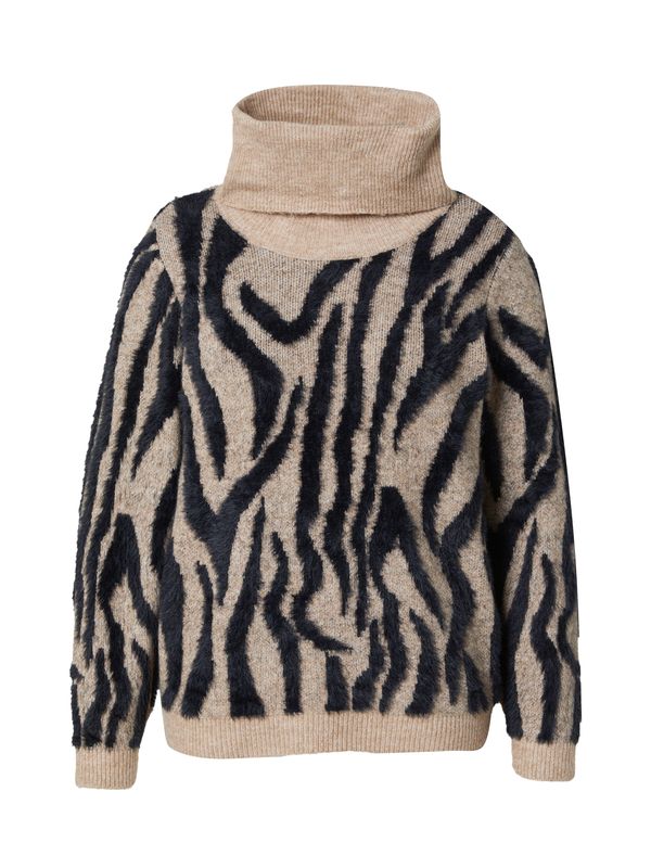 Vero Moda Curve Vero Moda Curve Pulover 'VMCVALENTINA'  tamno bež / crna