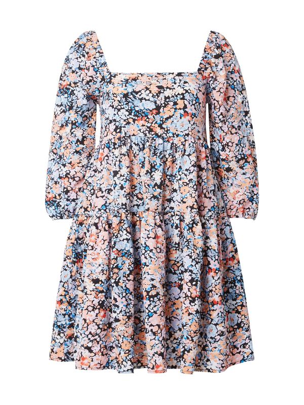 VERO MODA VERO MODA Haljina 'GINNY'  svijetloplava / narančasta / hrđavo crvena / crna