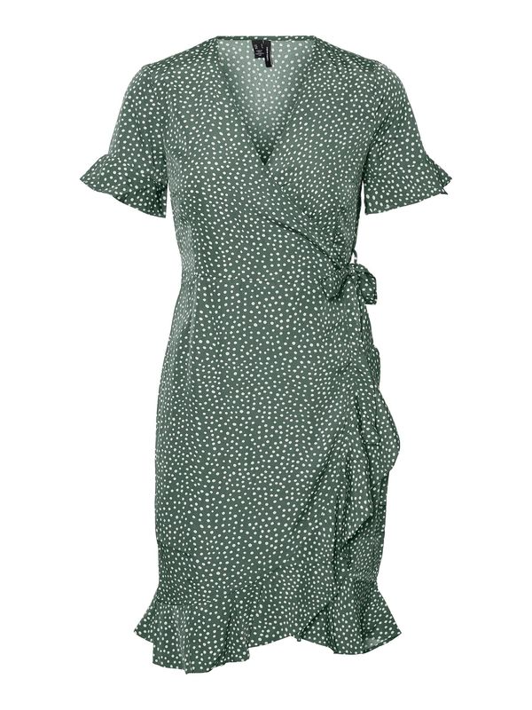 VERO MODA VERO MODA Haljina 'Henna'  tamno zelena / bijela