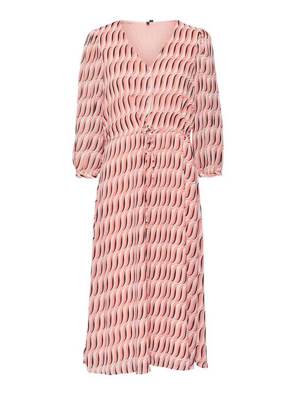 VERO MODA VERO MODA Košulja haljina 'Pomy'  roza / prljavo roza / crna / bijela