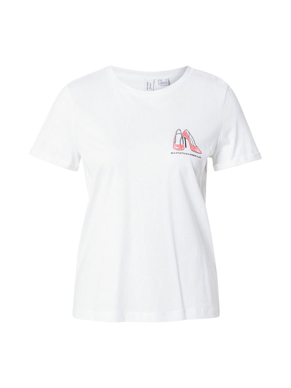 VERO MODA VERO MODA Majica  svijetlocrvena / crna / bijela