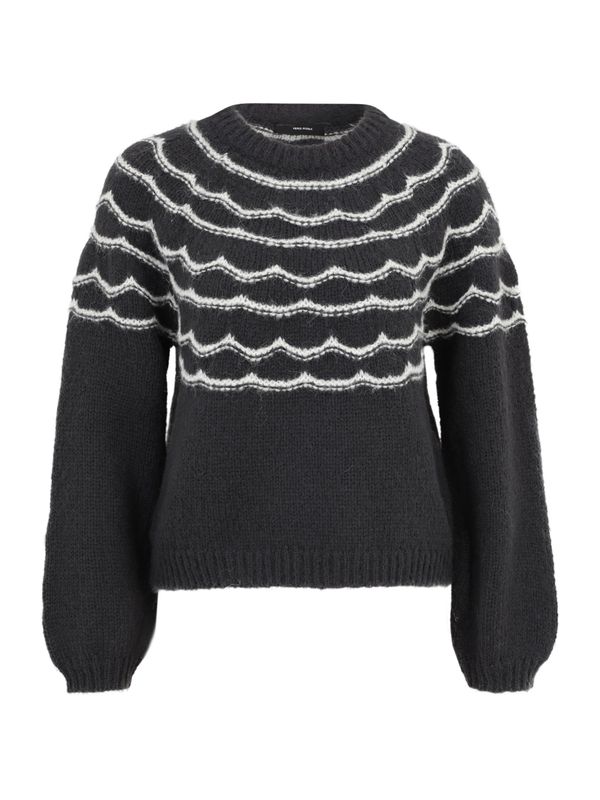 Vero Moda Petite Vero Moda Petite Pulover 'VMCHARMAINE'  antracit siva / bijela