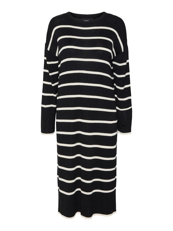 VERO MODA VERO MODA Pletena haljina 'Joana'  crna / vuneno bijela