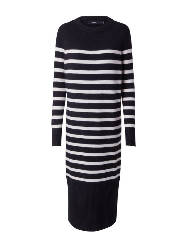 VERO MODA VERO MODA Pletena haljina 'PLAZA'  crna / bijela