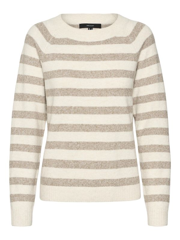 VERO MODA VERO MODA Pulover 'Doffy'  ecru/prljavo bijela / smeđa