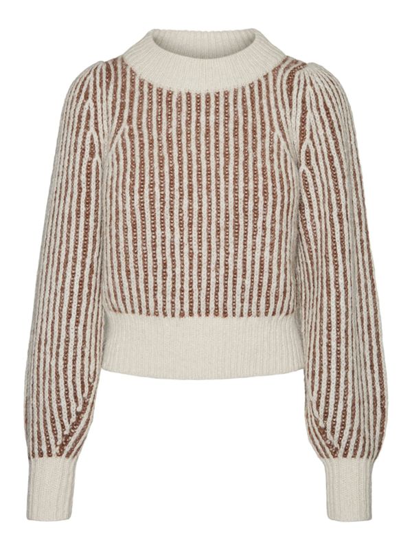 VERO MODA VERO MODA Pulover 'JULIETTE'  svijetlobež / smeđa