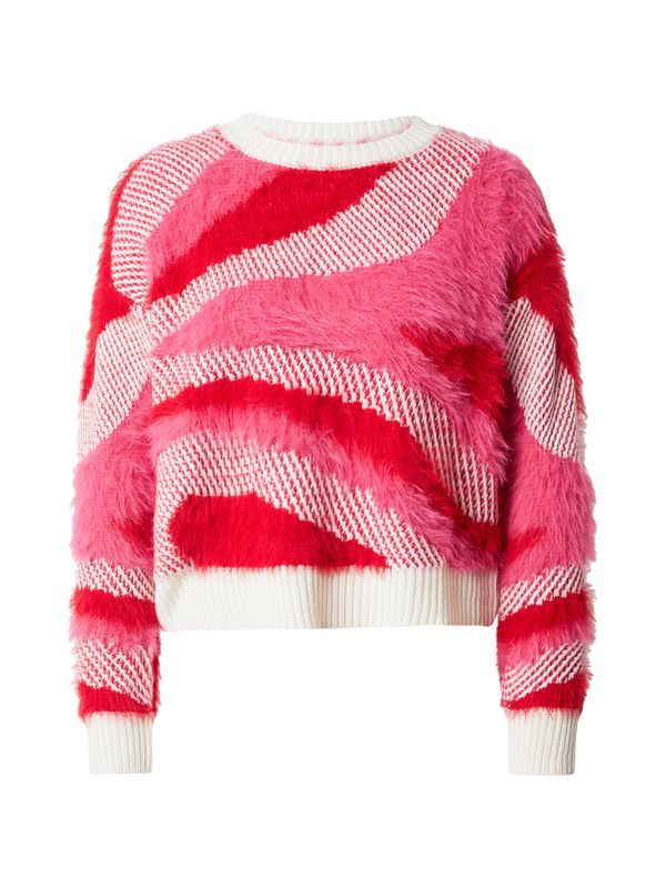 VERO MODA VERO MODA Pulover  svijetlobež / roza / crvena