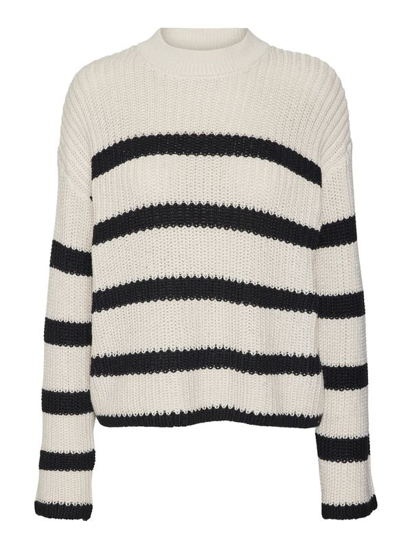 VERO MODA VERO MODA Pulover 'VMHilda'  sivkasto bež / crna