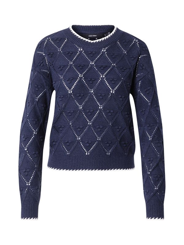 VERO MODA VERO MODA Pulover 'VMJULIAN'  tamno plava / bijela melange