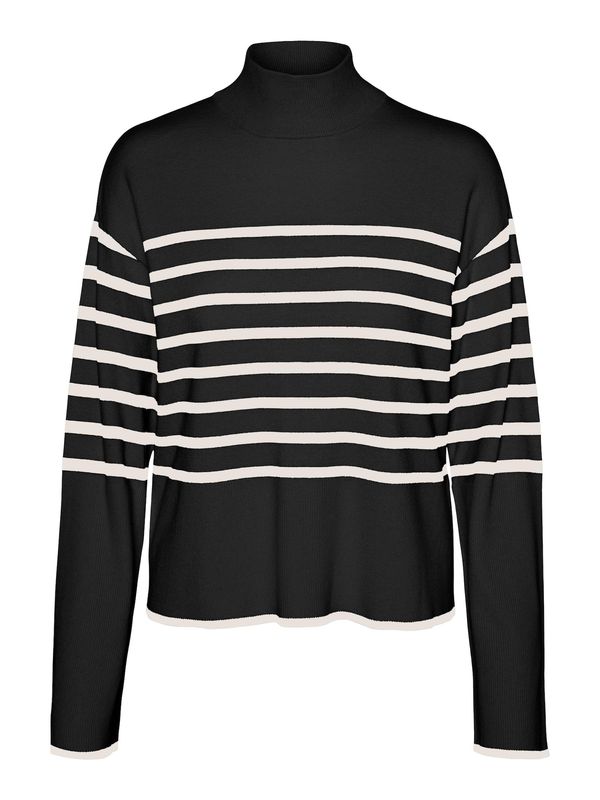 VERO MODA VERO MODA Pulover 'VMNEW HAPPINESS'  crna / bijela