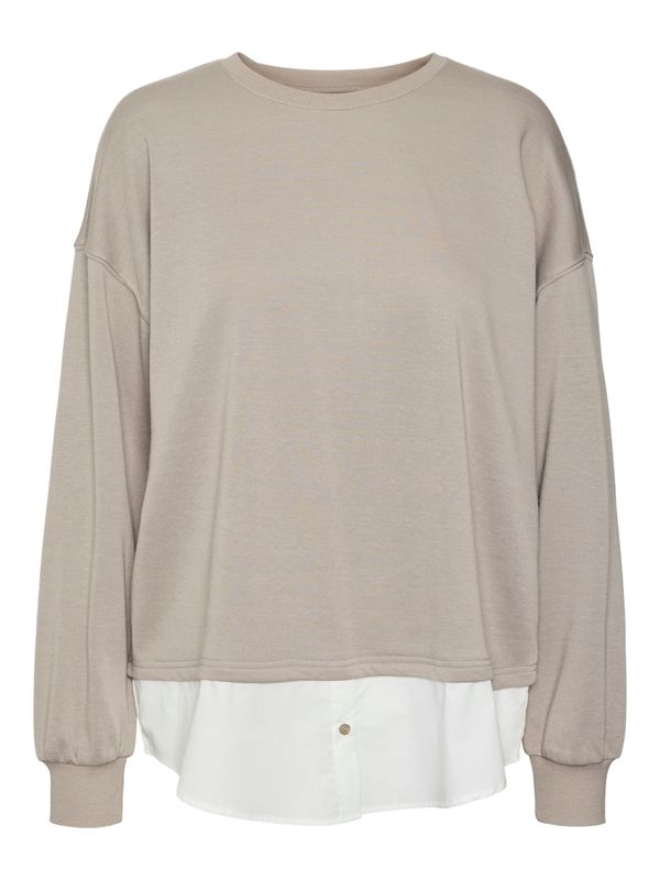 VERO MODA VERO MODA Sweater majica 'VMYOYO'  taupe siva / bijela