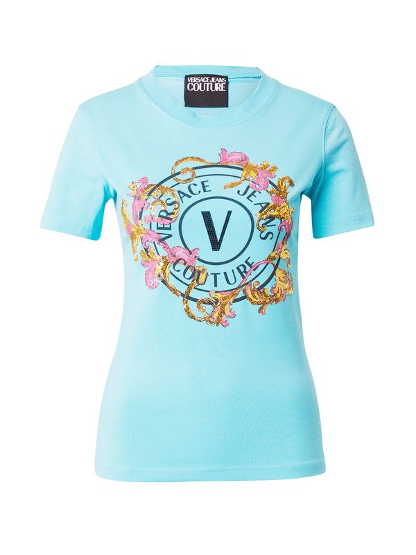 Versace Jeans Couture Versace Jeans Couture Majica  morsko plava / akvamarin / zlatna / ružičasta