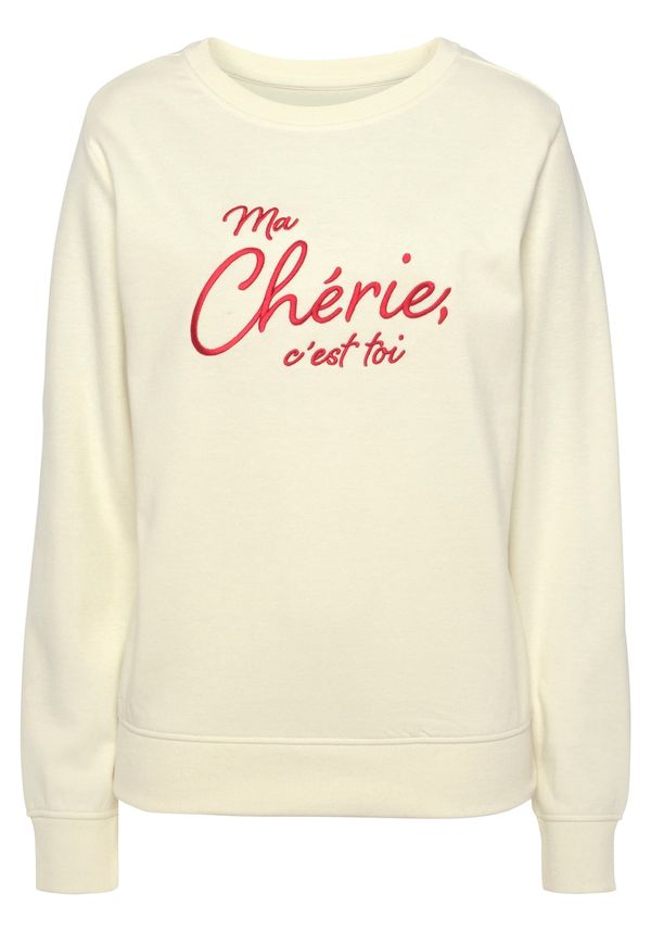 VIVANCE VIVANCE Sweater majica 'VIVANCE'  boja pijeska / crvena